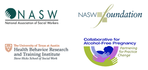 NASW, NASW Foundation, UT-A, Collaborative for Alcohol-Free Pregnancy Logos