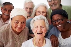small group of multiracial older adults
