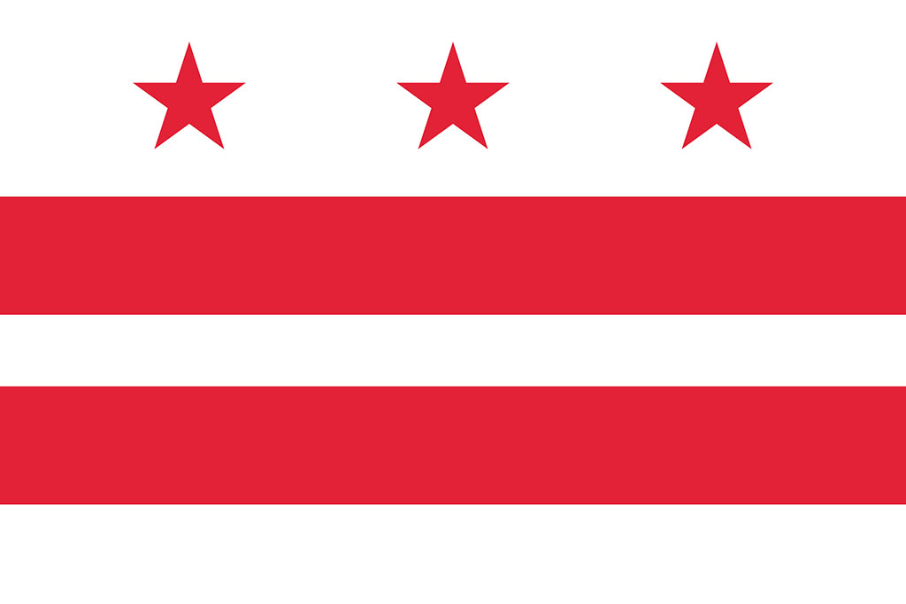 Washington DC flag - 3 red stars, two red stripes