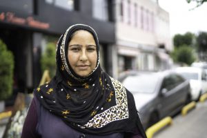 A Syrian woman refugee