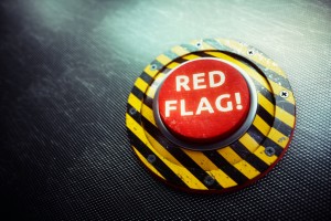 Red Flag Warning Button Concept