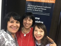 From left, Norma Gonzales, Eva M. Moya, and Elena Dela Vega attend the 41st National Institute Conference on Social Work  and Human Services in Rural Areas.