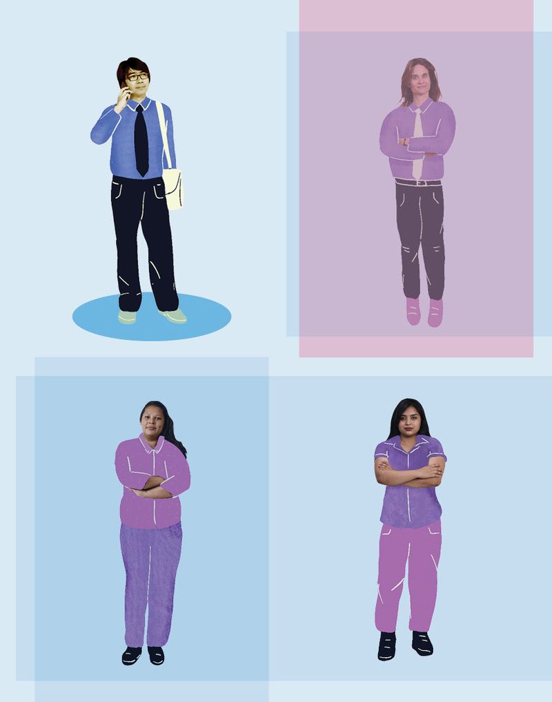 illustration of men in social work