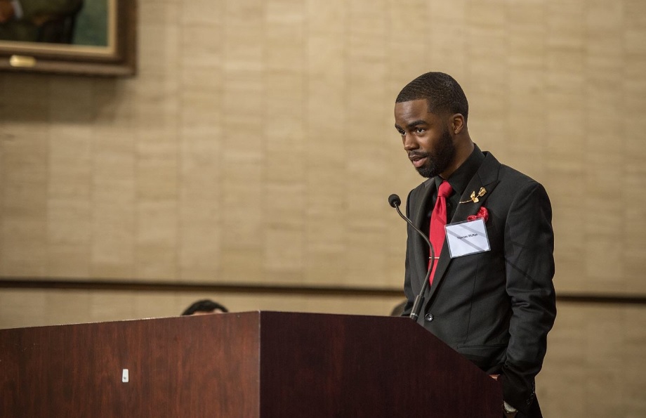 Former foster child Thomas McRae was adopted as a teenager and now does public speaking to inspire others. 