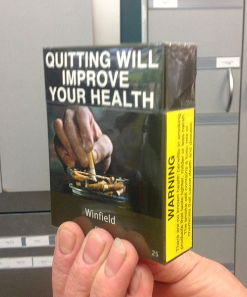 Pictorial warnings are often posted on cigarette packages sold in other nations. 