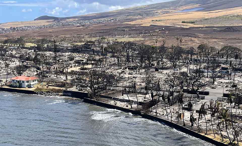 Hawaii fire aerial photo